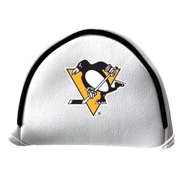 Pittsburgh Penguins Putter Cover - Mallet (White) - Printed Black