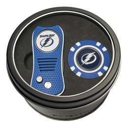 Tampa Bay Lightning Golf Tin Set - Switchblade, Golf Chip   