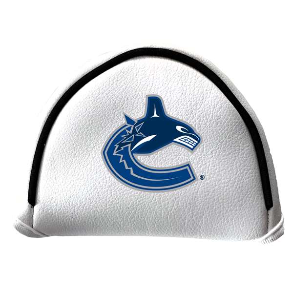 Vancouver Canucks Putter Cover - Mallet (White) - Printed Navy