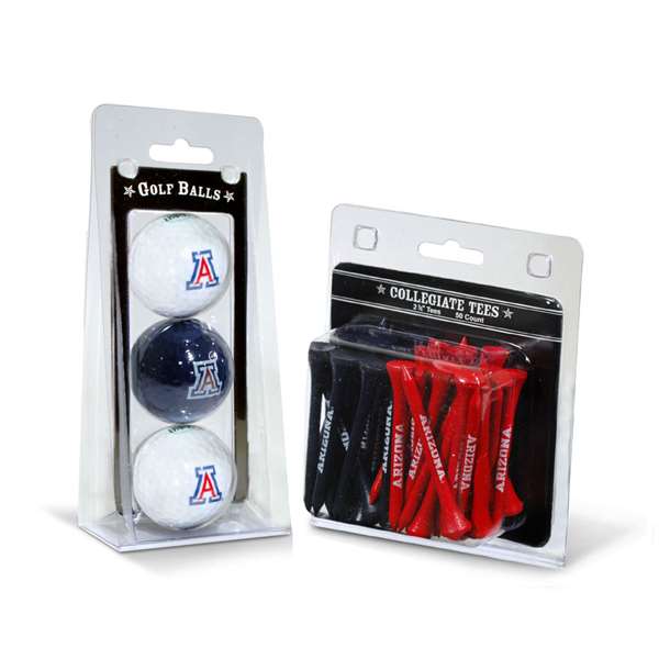 Arizona Wildcats 3 Ball Pack and 50 Tee Pack  