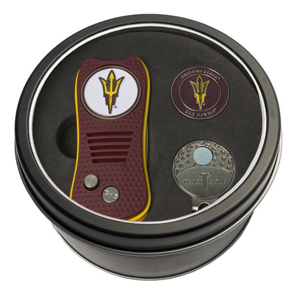 Arizona State University Sun Devils Golf Tin Set - Switchblade, Cap Clip, Marker 20357   