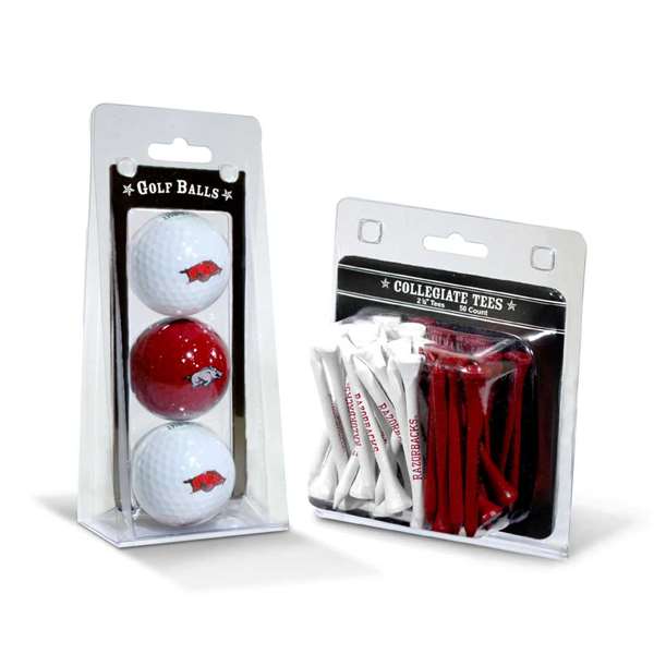 Arkansas Razorbacks  3 Golf Balls And 50 Golf Tees