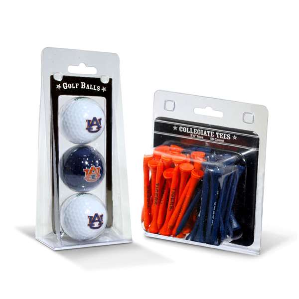 Auburn Tigers  3 Golf Balls And 50 Golf Tees