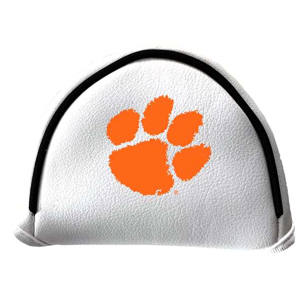 Clemson Tigers Putter Cover - Mallet (White) - Printed Purple