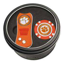 Clemson University Tigers Golf Tin Set - Switchblade, Golf Chip   