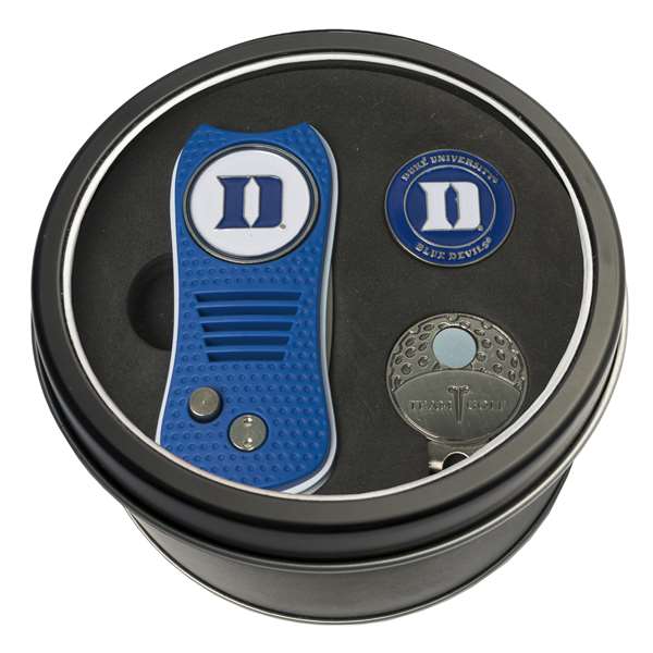 Duke University Blue Demons Golf Tin Set - Switchblade, Cap Clip, Marker 20857