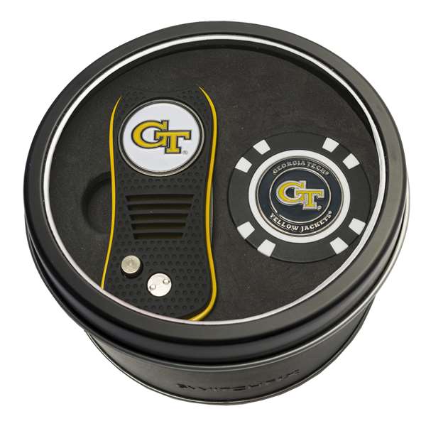 Georgia Tech Yellow Jackets Golf Tin Set - Switchblade, Golf Chip   