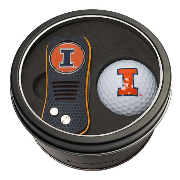 Illinois Fighting Illini Golf Tin Set - Switchblade, Golf Ball   