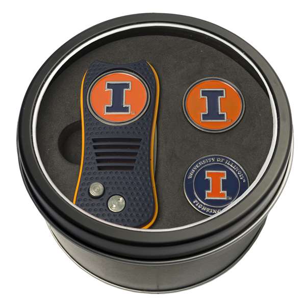 Illinois Fighting Illini Golf Tin Set - Switchblade, 2 Markers 21359   