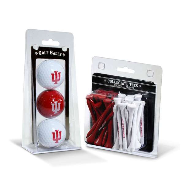 Indiana Hoosiers  3 Golf Balls And 50 Golf Tees