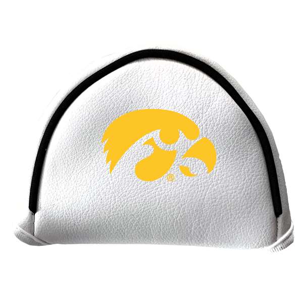 Iowa Hawkeyes Putter Cover - Mallet (White) - Printed Black