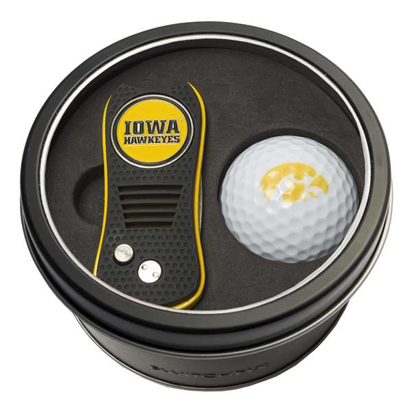 Iowa Hawkeyes Golf Tin Set - Switchblade, Golf Ball   