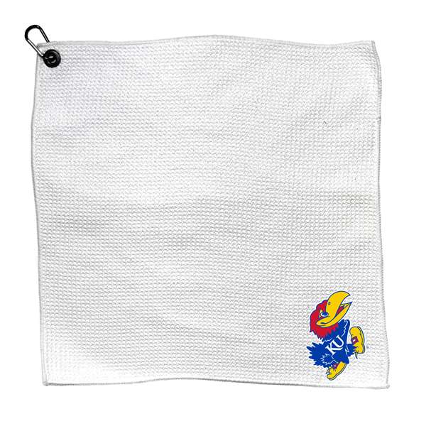 Kansas Jayhawks Microfiber Towel - 15" x 15" (White) 