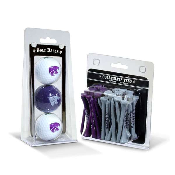 Kansas State Wildcats  3 Golf Balls And 50 Golf Tees