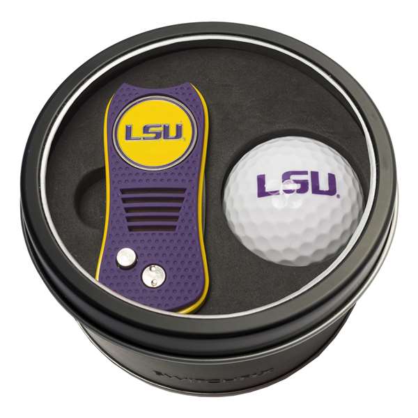 LSU Louisiana State University Tigers Golf Tin Set - Switchblade, Golf Ball   