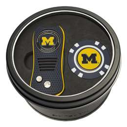 Michigan Wolverines Golf Tin Set - Switchblade, Golf Chip   