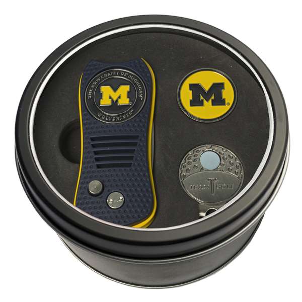 Michigan Wolverines Golf Tin Set - Switchblade, Cap Clip, Marker 22257   