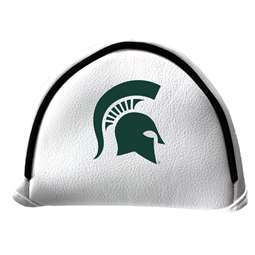 Michigan State Spartans Putter Cover - Mallet (White) - Printed Green