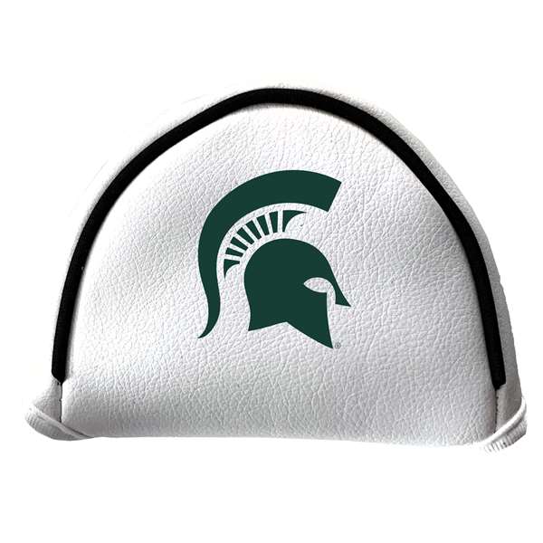 Michigan State Spartans Putter Cover - Mallet (White) - Printed Green