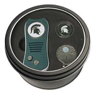 Michigan State University Spartans Golf Tin Set - Switchblade, Cap Clip, Marker 22357   