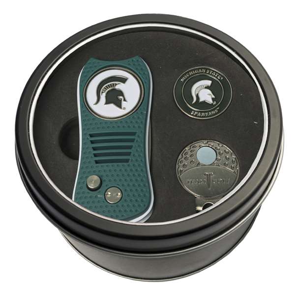 Michigan State University Spartans Golf Tin Set - Switchblade, Cap Clip, Marker 22357   