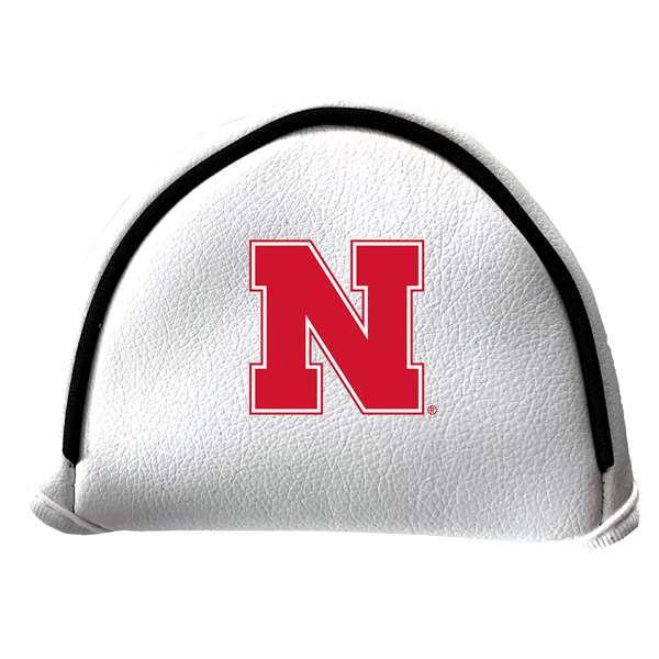 Nebraska Corn Huskers Putter Cover - Mallet (White) - Printed Red