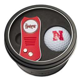 Nebraska Corn Huskers Golf Tin Set - Switchblade, Golf Ball   