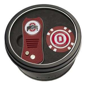 Ohio State University Buckeyes Golf Tin Set - Switchblade, Golf Chip   