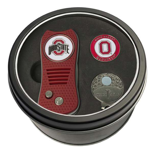 Ohio State University Buckeyes Golf Tin Set - Switchblade, Cap Clip, Marker 22857   