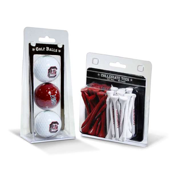 South Carolina Gamecocks  3 Golf Balls And 50 Golf Tees