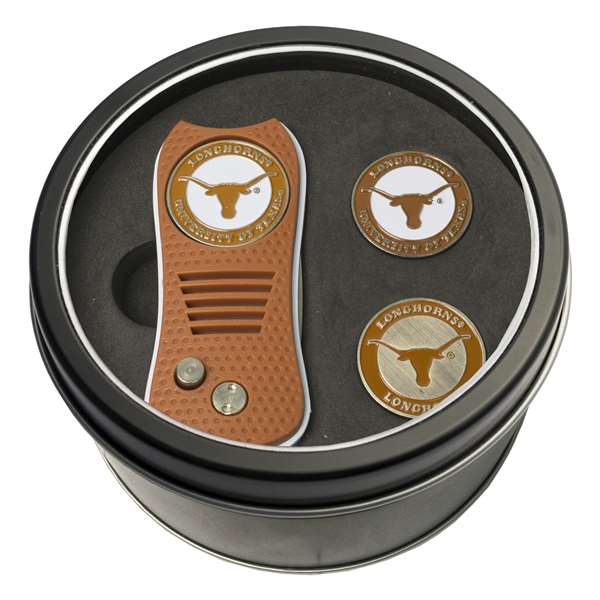Texas Longhorns Golf Tin Set - Switchblade, 2 Markers 23359   