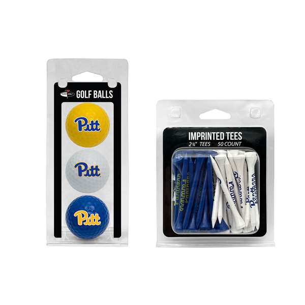 Pitt Panthers  3 Golf Balls And 50 Golf Tees