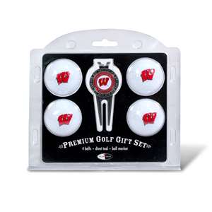 Wisconsin Badgers Golf 4 Ball Gift Set 23906   