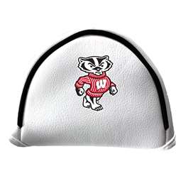 Wisconsin Badgers Putter Cover - Mallet (White) - Printed Red