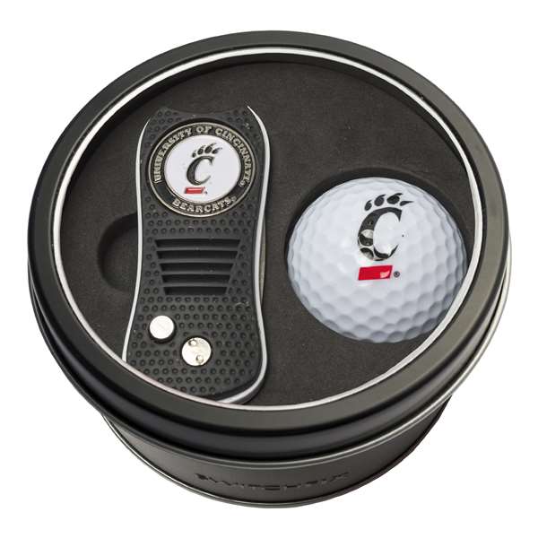 Cincinnati Bearcats Golf Tin Set - Switchblade, Golf Ball   