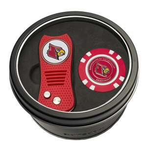 Louisville Cardinals Golf Tin Set - Switchblade, Golf Chip   