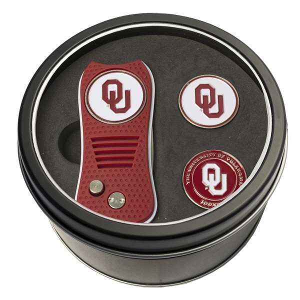 Oklahoma Sooners Golf Tin Set - Switchblade, 2 Markers 24459   