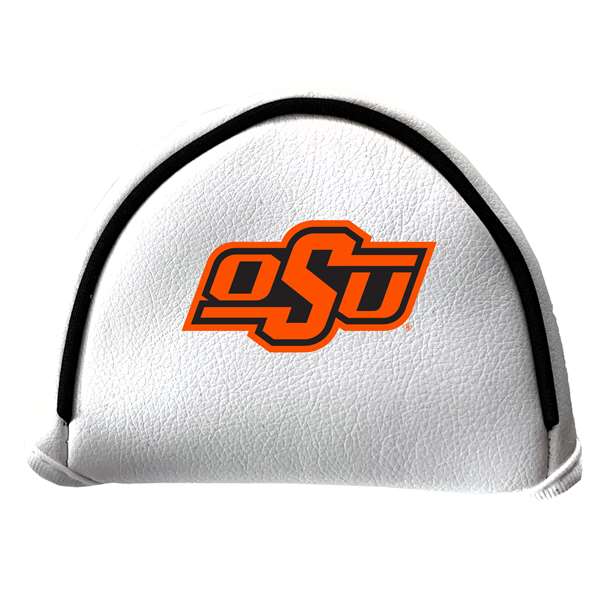 Oklahoma State Cowboys Putter Cover - Mallet (White) - Printed Black