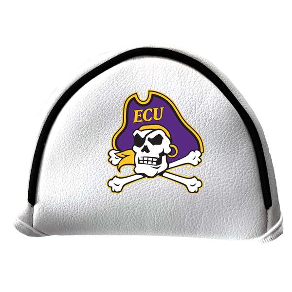 East Carolina Pirates Putter Cover - Mallet (White) - Printed Purple