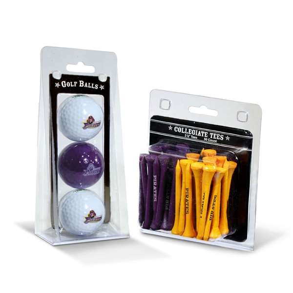 East Carolina Pirates  3 Golf Balls And 50 Golf Tees