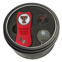 Texas Tech Red Raiders Golf Tin Set - Switchblade, Cap Clip, Marker 25157   