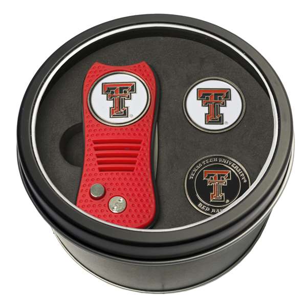 Texas Tech Red Raiders Golf Tin Set - Switchblade, 2 Markers 25159   