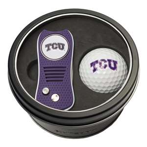 TCU Texas Christian University Horned Frogs Golf Tin Set - Switchblade, Golf Ball   