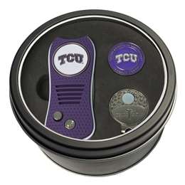 TCU Texas Christian University Horned Frogs Golf Tin Set - Switchblade, Cap Clip, Marker 25357   