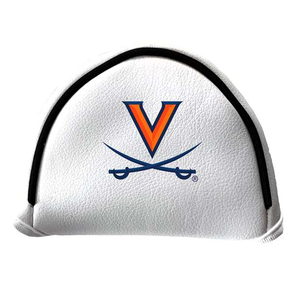 Virginia Cavaliers Putter Cover - Mallet (White) - Printed Navy