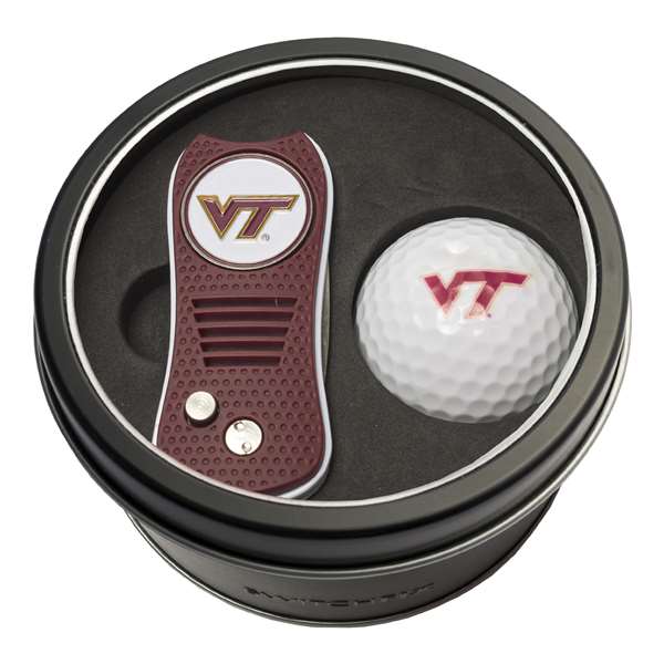 Virginia Tech Hokies Golf Tin Set - Switchblade, Golf Ball   