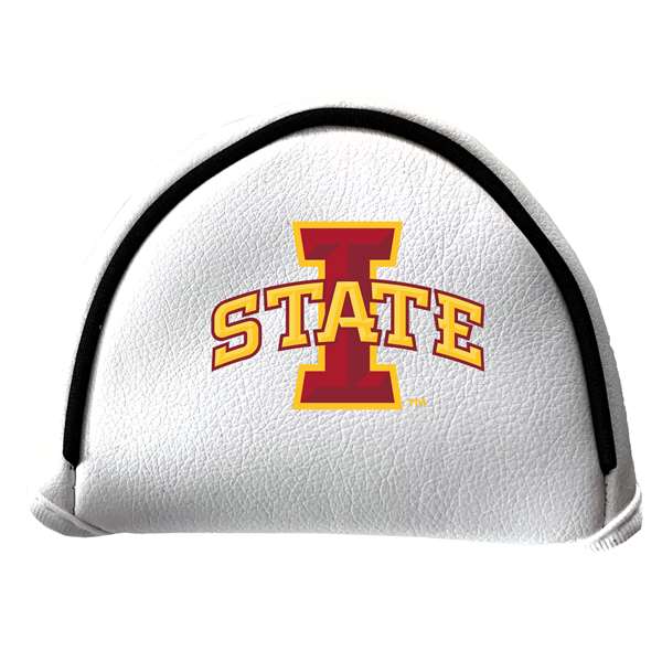 Iowa State Cyclones Putter Cover - Mallet (White) - Printed Dark Red