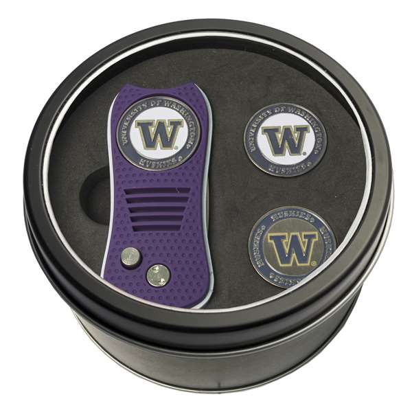 Washington Huskies Golf Tin Set - Switchblade, 2 Markers 28559   