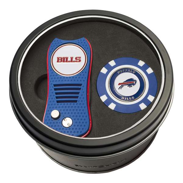 Buffalo Bills Golf Tin Set - Switchblade, Golf Chip   