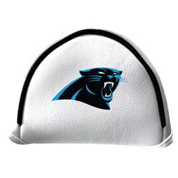 Carolina Panthers Putter Cover - Mallet (White) - Printed Black